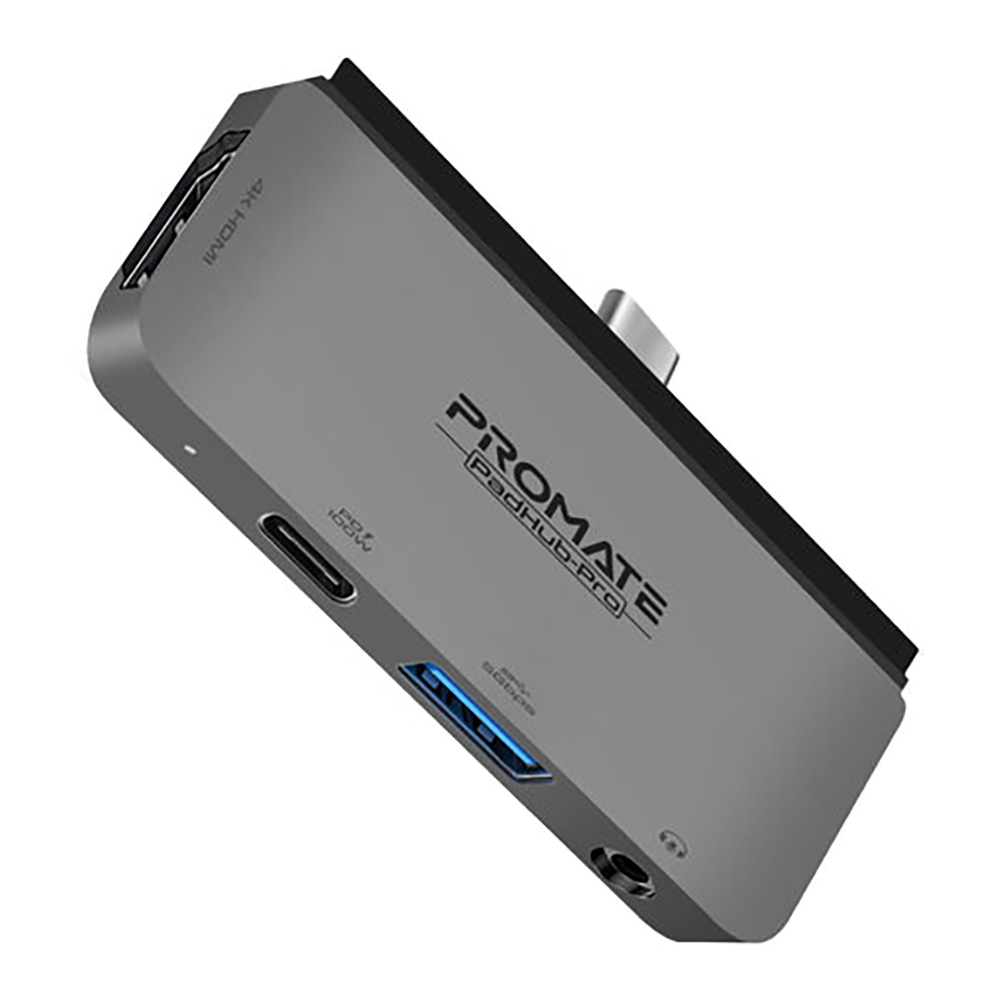 USB-C HUB (ยูเอสบีซีฮับ) PROMATE PADHUB-PRO - USB-C MULTIMEDIA HUB (BLACK)