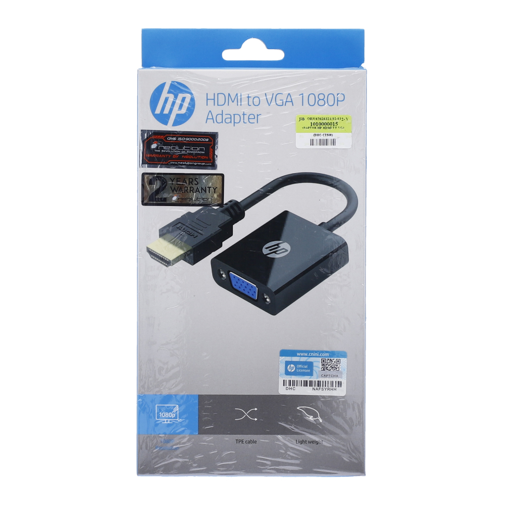 ADAPTER/CONVERTER (อุปกรณ์แปลงสัญญาณ) HP HDMI TO VGA 1080P ADAPTER (DHC-CT500)