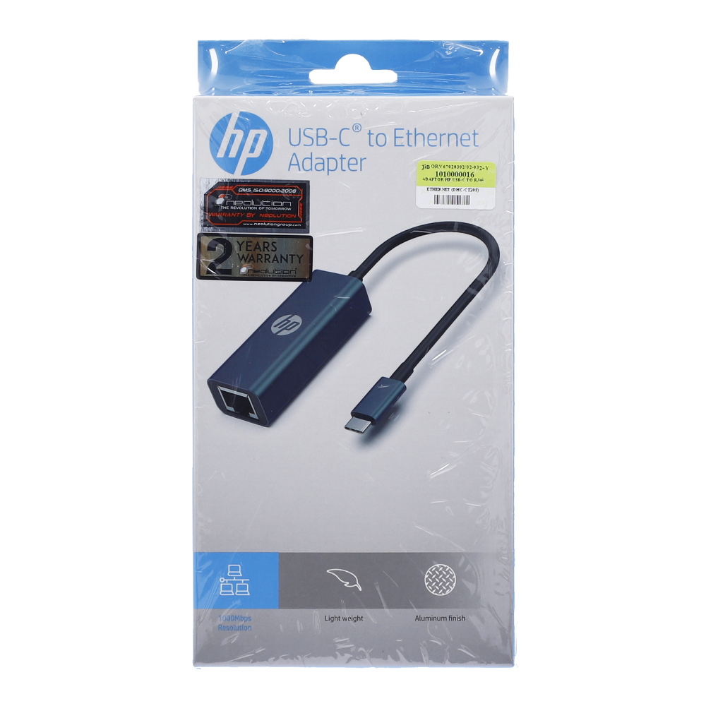 USB TO ETHERNET ADAPTER (อะแดปเตอร์อีเทอร์เน็ตแบบยูเอสบี) HP USB-C TO ETHERNET ADAPTER (DHC-CT208)