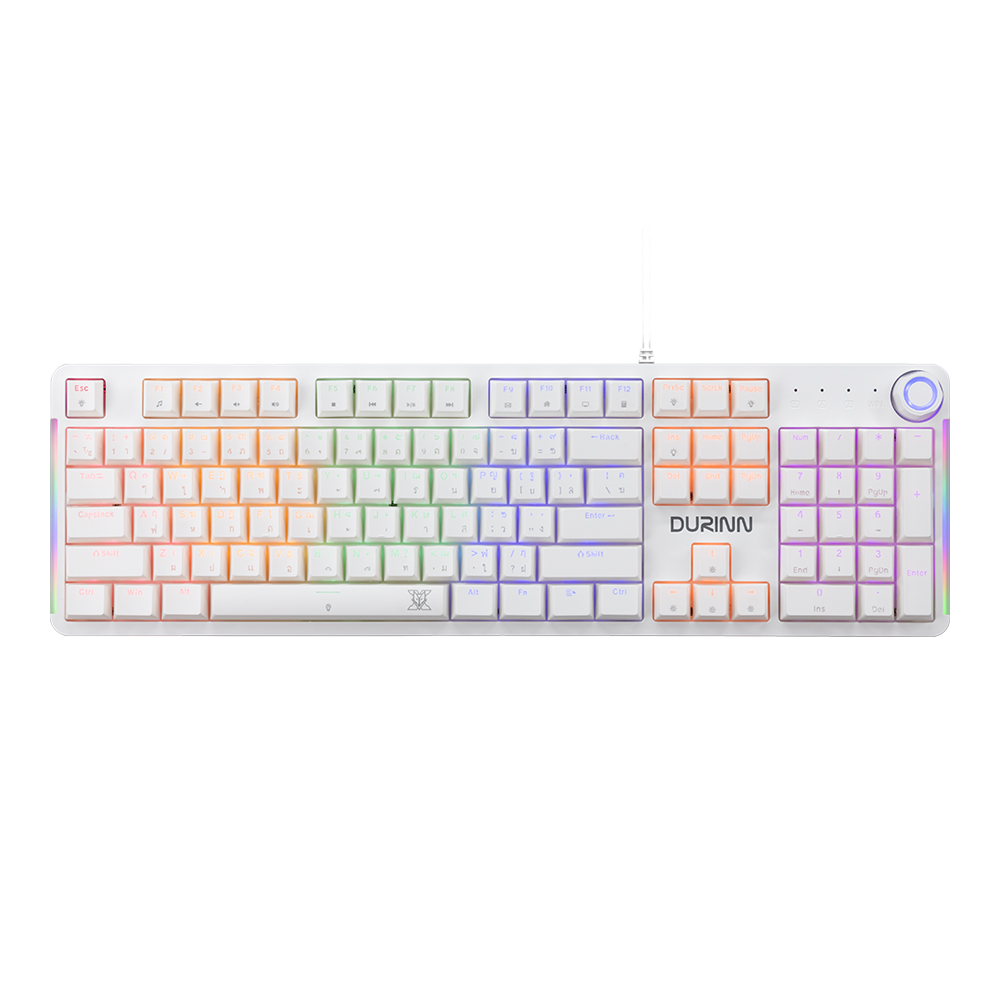 KEYBOARD (คีย์บอร์ด) NUBWO X800 DURINN (WHITE) (BLUE SWITCH - MINI RGB - EN/TH)