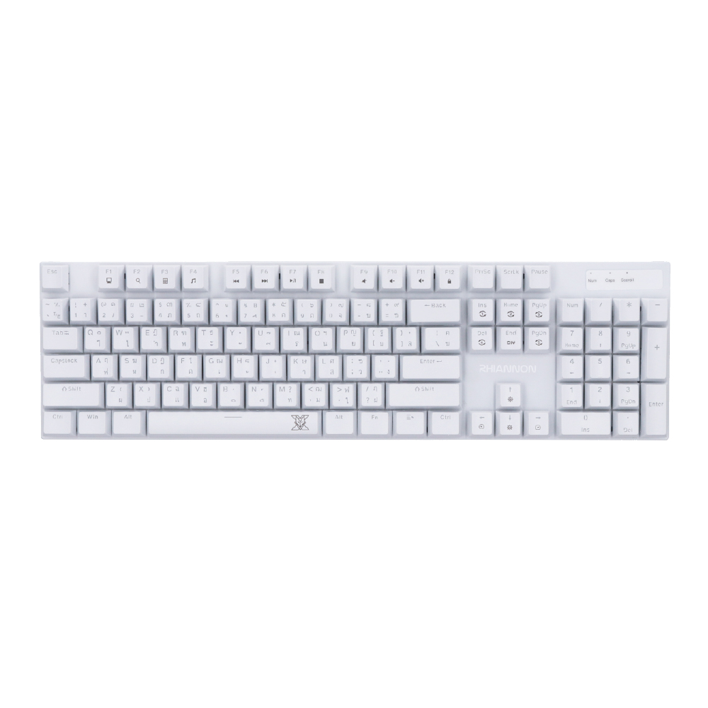 KEYBOARD (คีย์บอร์ด) NUBWO X62 RHIANNON (WHITE) (RED SWITCH - MINI RGB - EN/TH)