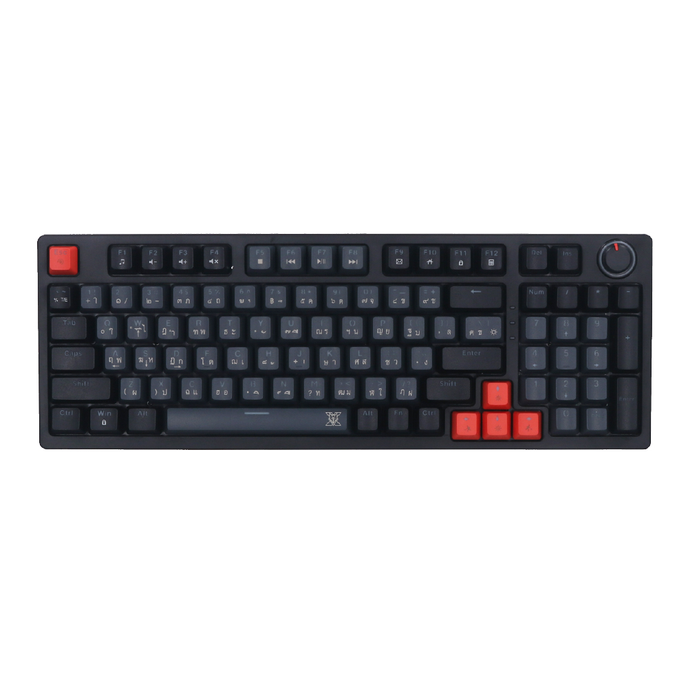 KEYBOARD (คีย์บอร์ด) NUBWO X801 ELEANOR (GRAY-BLACK) (BLUE SWITCH - MINI RGB - EN/TH) (SET A)