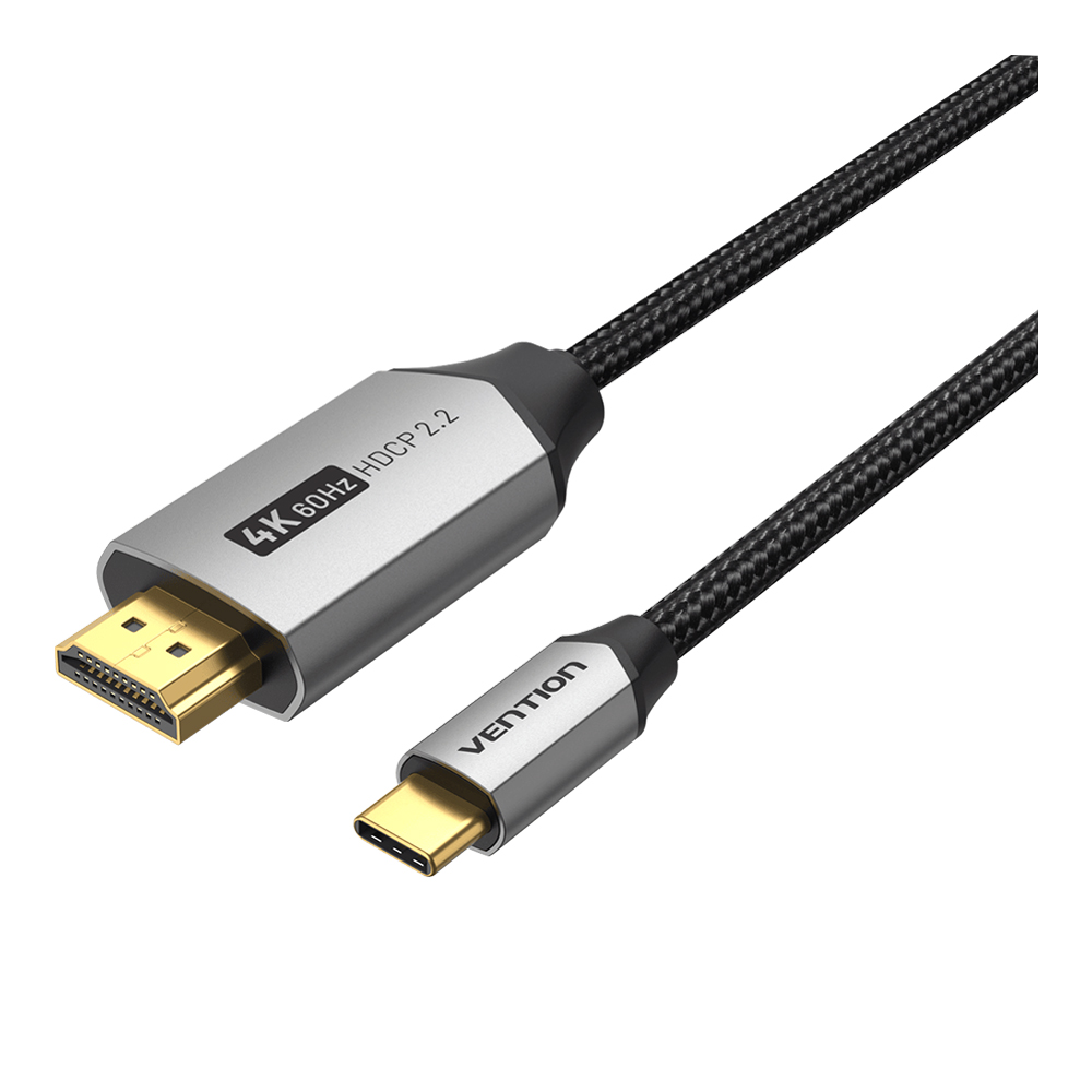 MONITOR CABLE (สายจอมอนิเตอร์) VENTION USB-C TO 4K HDMI CABLE 2M (GRAY) (CRBBH)