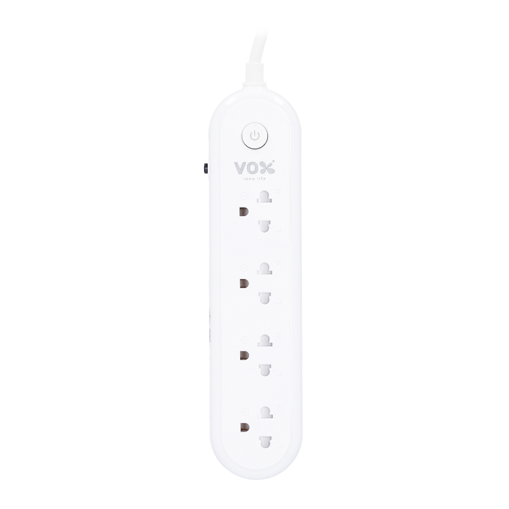 PLUG (ปลั๊กไฟ) VOX NOVA SERIES NL-140 - 4 SOCKET 1 SWITCH 3 METER 2500 WATT (WHITE)