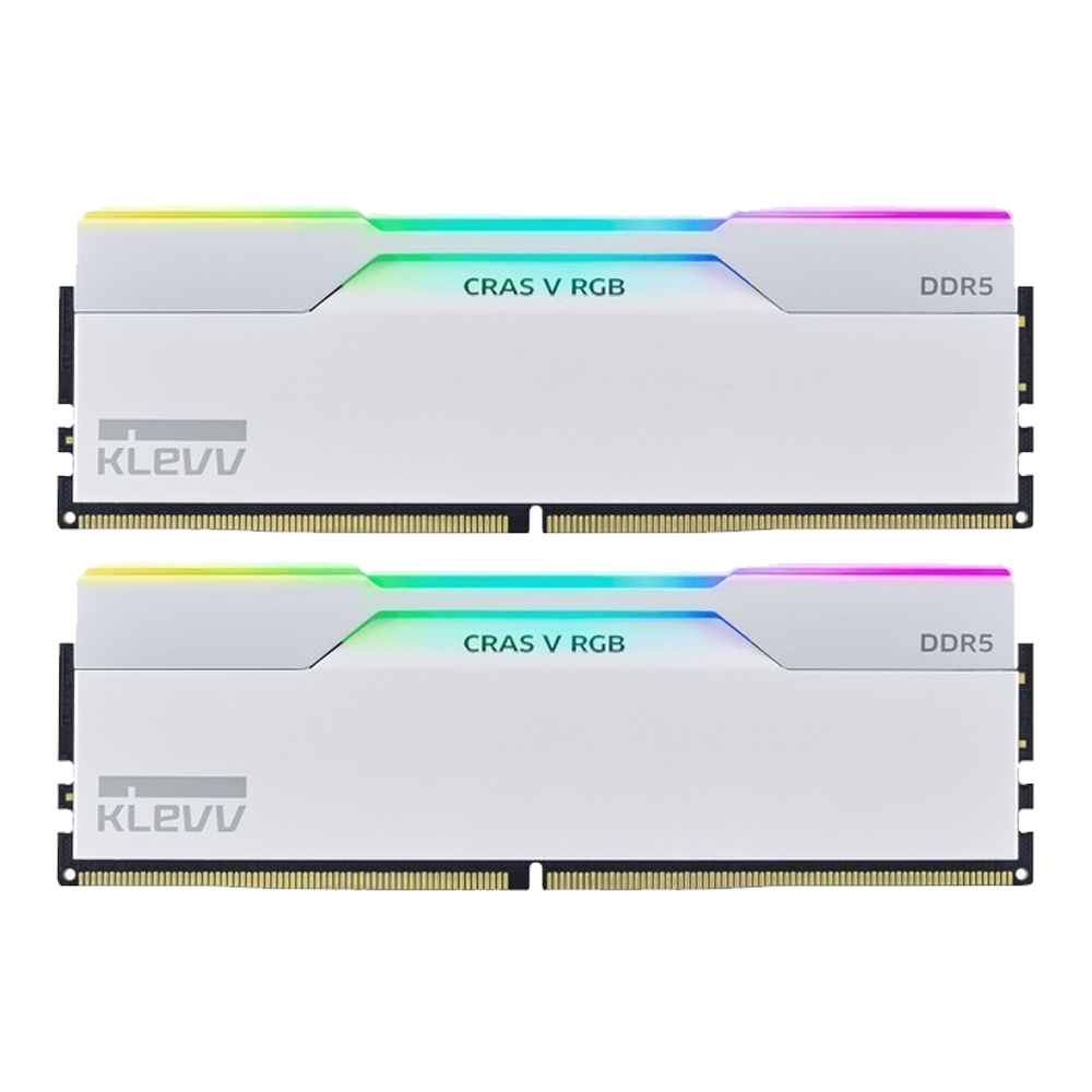 48GB (24GBx2) DDR5 6000MHz RAM (หน่วยความจำ) KLEVV CRAS V RGB GAMING OC MEMORY (WHITE) (KD5KGUD80-60A300J)