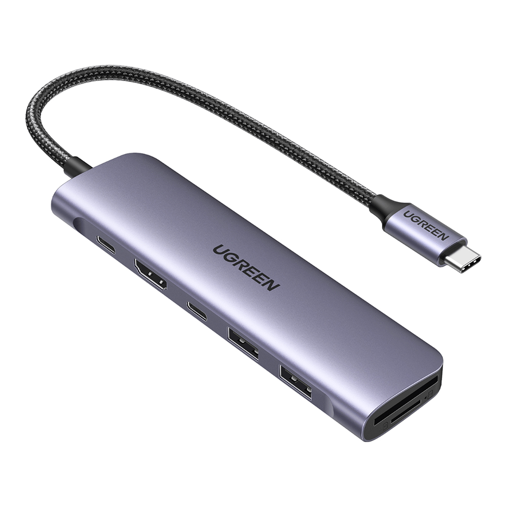 USB-C HUB (ยูเอสบีซีฮับ) UGREEN CM195 - 7-IN-1 USB-C MULTIFUNCTION ADAPTER (15214)