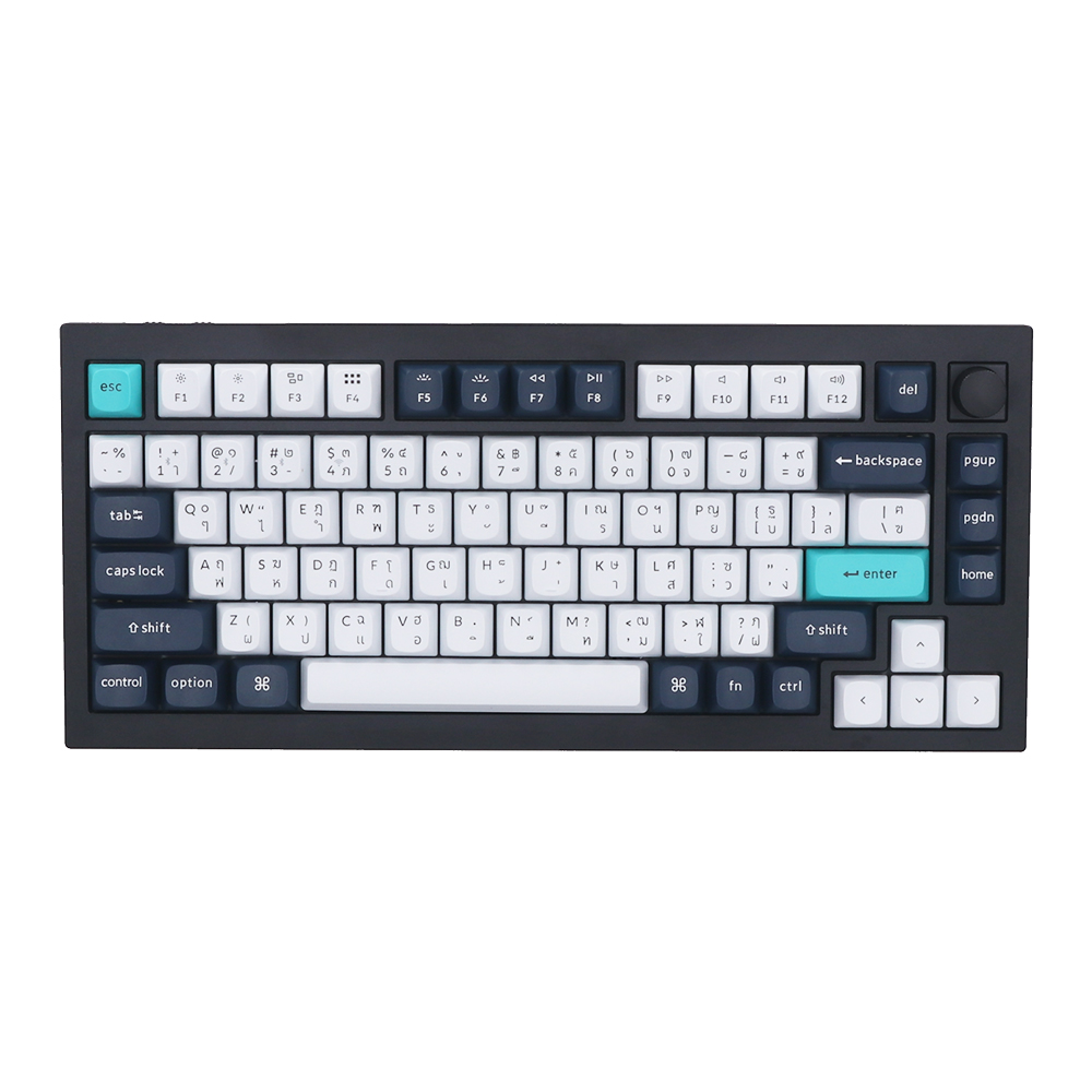 WIRELESS KEYBOARD (คีย์บอร์ดไร้สาย) KEYCHRON Q1 MAX (QMK/VIA) (CARBON BLACK) (GATERON JUPITER RED SWITCH - RGB - EN/TH) (Q1M-M1-TH)