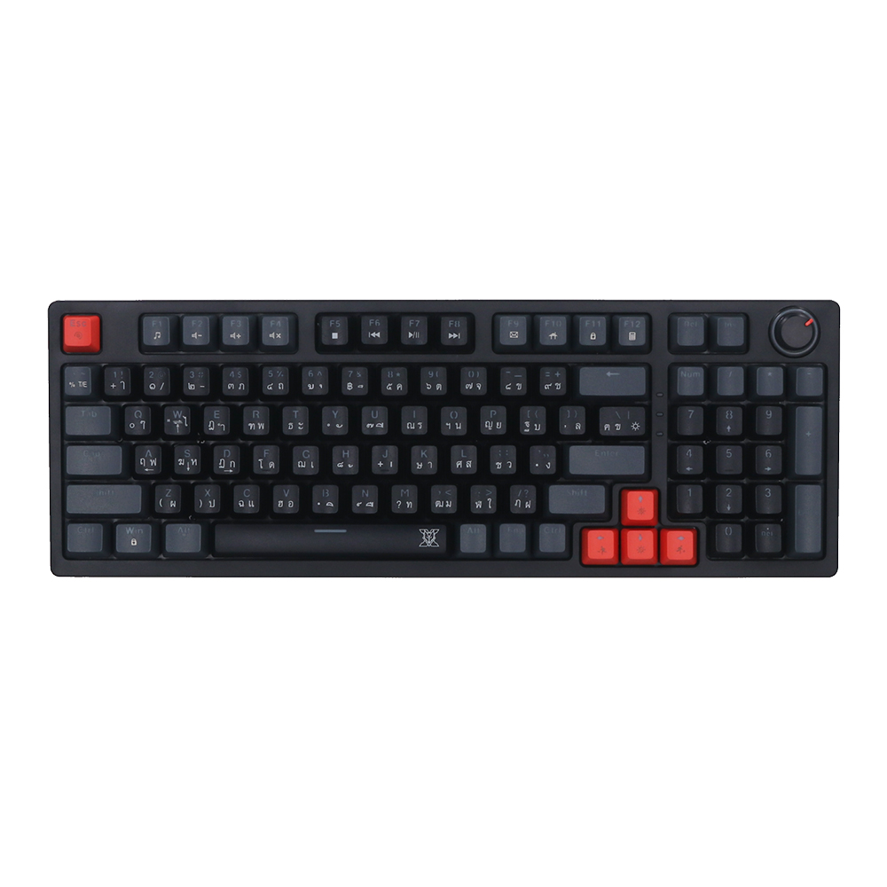 KEYBOARD (คีย์บอร์ด) NUBWO X801 ELEANOR (BLACK-GRAY) (BLUE SWITCH - MINI RGB - EN/TH) (SET B)