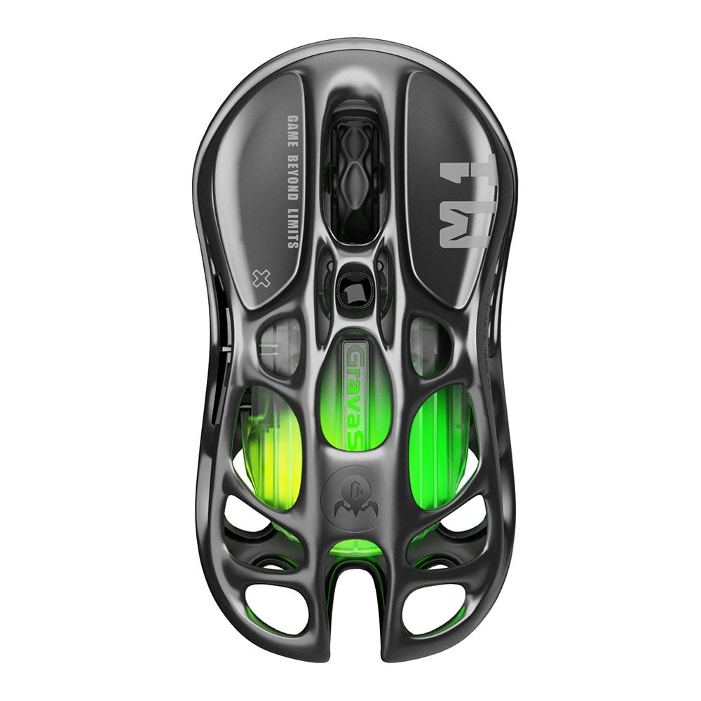WIRELESS MOUSE (เมาส์ไร้สาย) GRAVASTAR WIRELESS GAMING MERCURY M1 PRO (GUNMETAL GRAY)