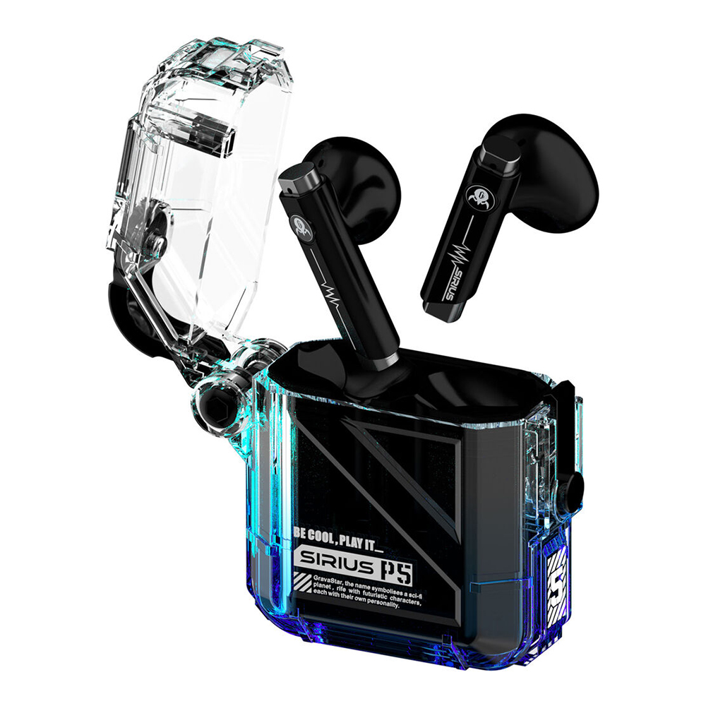 TRUE WIRELESS (หูฟังไร้สาย) GRAVASTAR SIRIUS P5 DEFENSE CRYSTAL SERIES (BLUE)