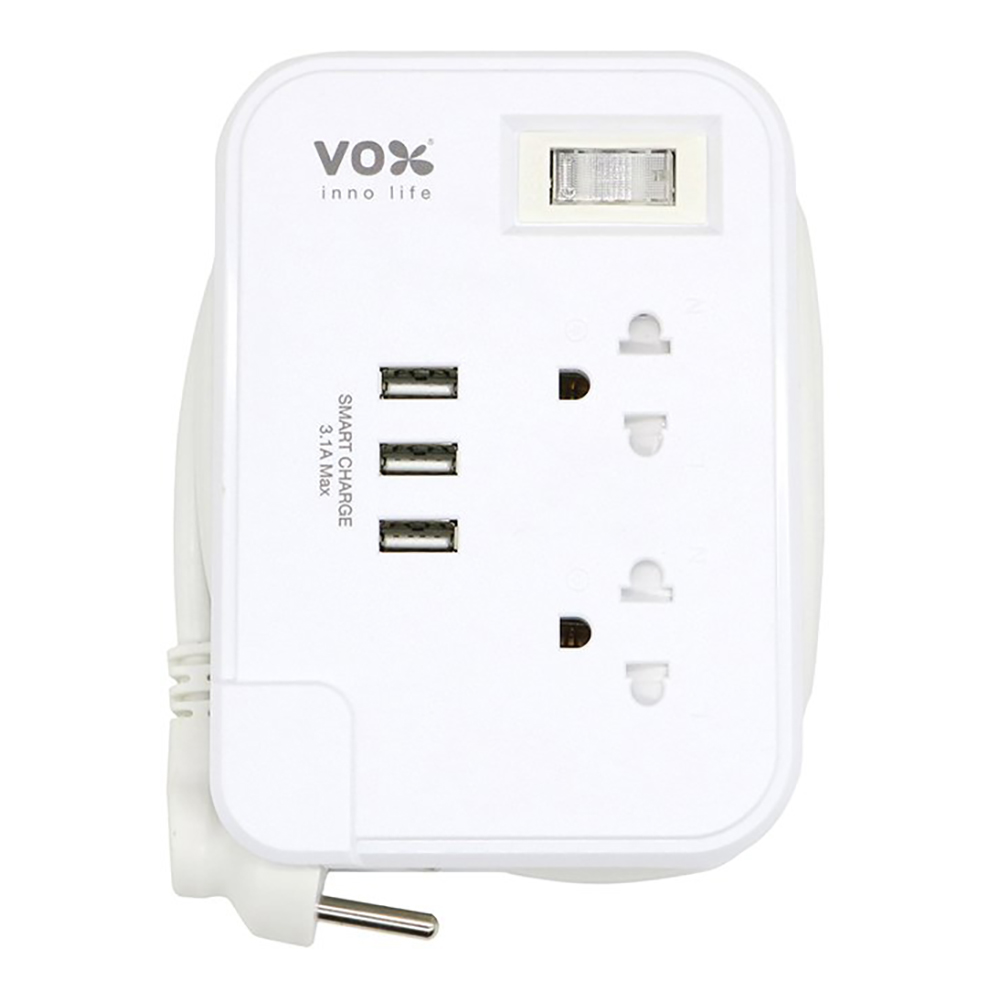 PLUG (ปลั๊กไฟ) VOX NOVA SERIES NL-150 - 5 SOCKET 1 SWITCH 3 METER 2500 WATT (WHITE)