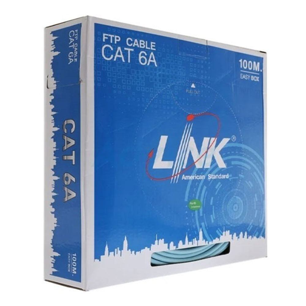 LAN CABLE (สายแลน) LINK US-9156ALSZH-1 CAT6A UTP SUPER-S CABLE, LSZH (AQUA BLUE) (100 M./BOX.)