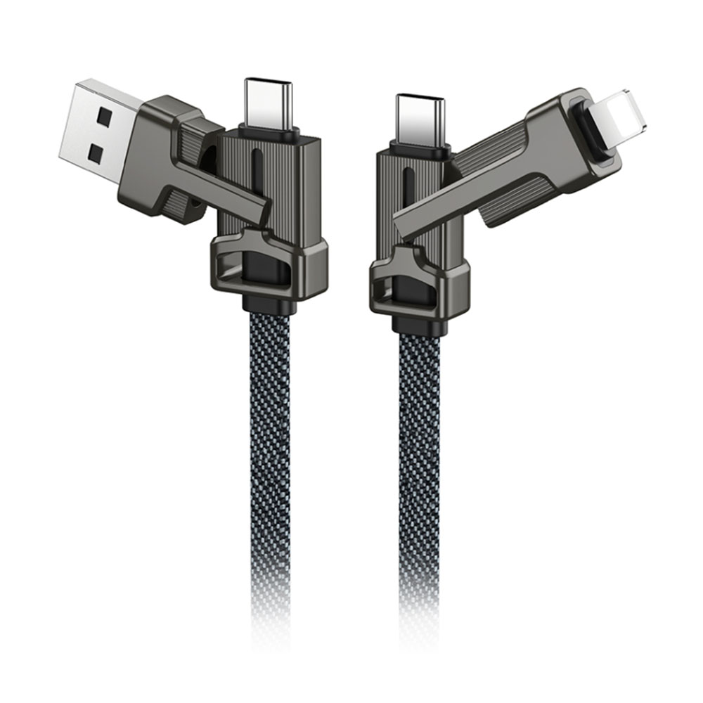 USB-C CABLE (สายยูเอสบีซี) ALPHA-X DATA CABLE AL-4IN1-06 65W 1M (BLACK)