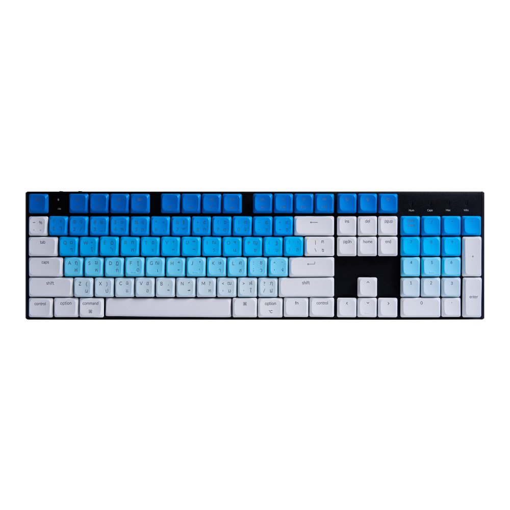 KEYCAP (คีย์แคป) KEYCHRON MAYA BAY LOW PROFILE KEYCAPS 128 KEYS ABS (BLUE-WHITE) (EN/TH) (JM210TH)