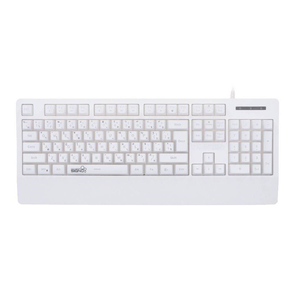 KEYBOARD (คีย์บอร์ด) SIGNO KB-713W QUESTAR (WHITE) (RUBBER DOME - LED - EN/TH)