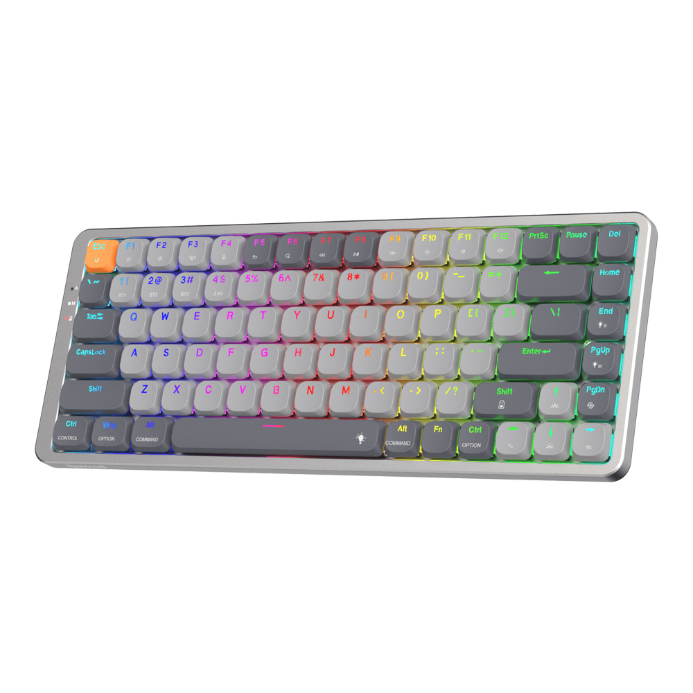 WIRELESS KEYBOARD (คีย์บอร์ดไร้สาย) REDRAGON AZURE K652 (GRAY) (LOW PROFILE RED SWITCH - RGB - EN)