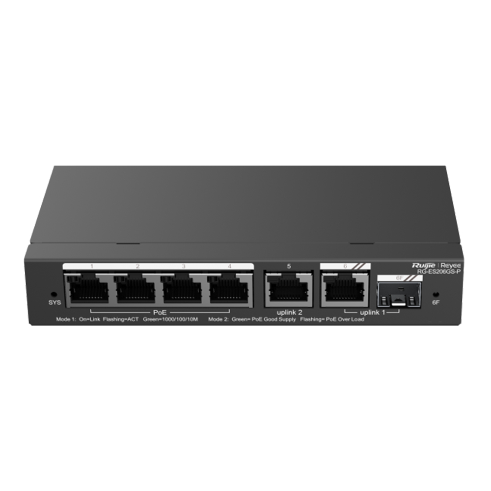 SWITCH (สวิตซ์) RUIJIE 6-PORT (RG-ES206GS-P)