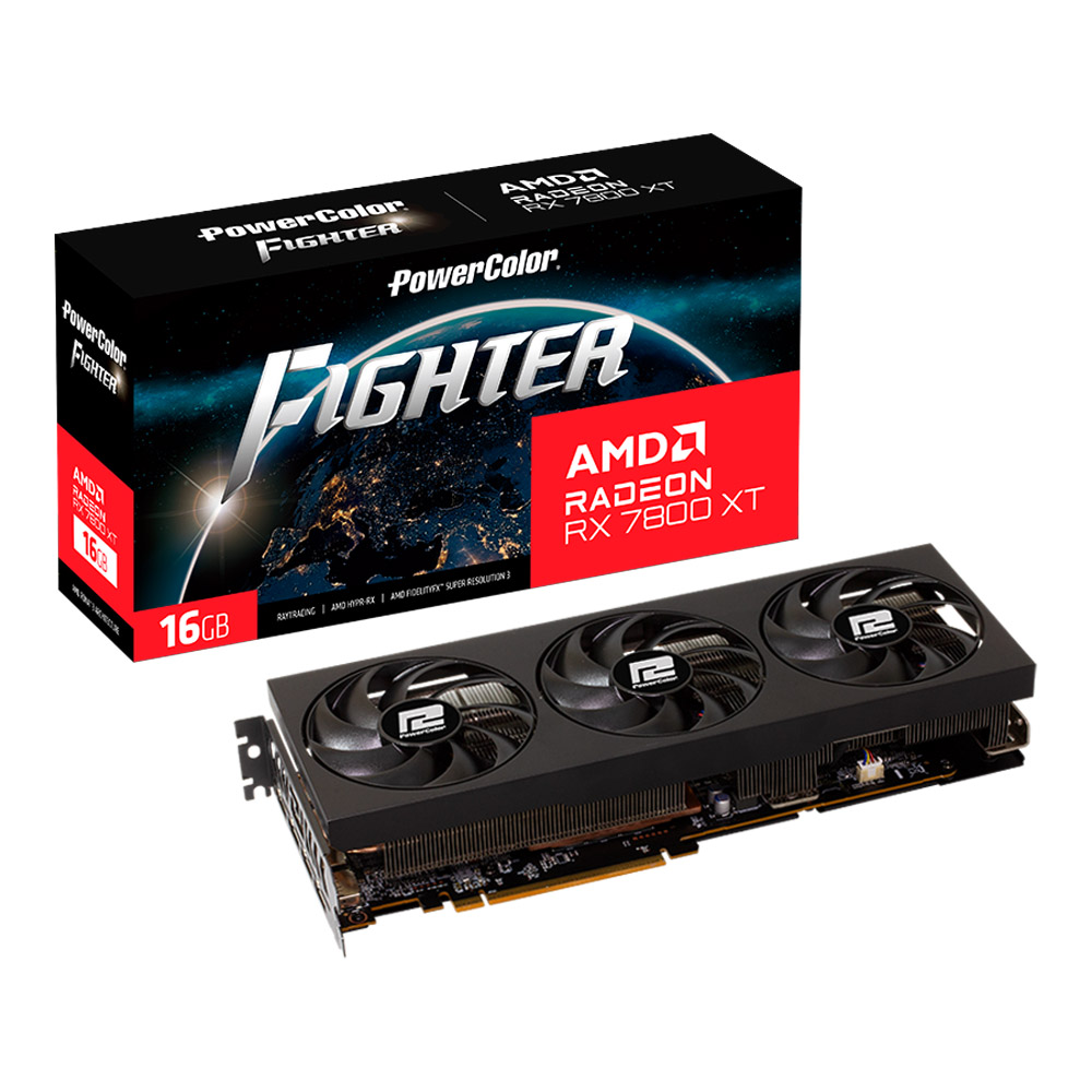 VGA (การ์ดแสดงผล) POWERCOLOR FIGHTER AMD RADEON RX 7800 XT 16GB GDDR6 (RX 7800 XT 16G-F/OC)