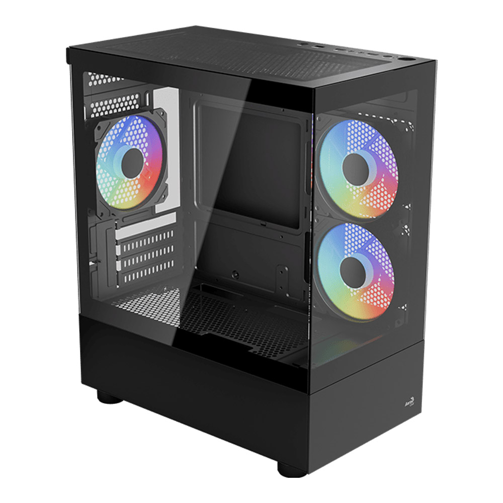 CASE (เคส) AEROCOOL VIEWPORT MINI (BLACK) (MICRO-ATX) (VIEWPORT-MINI-BK-V2)