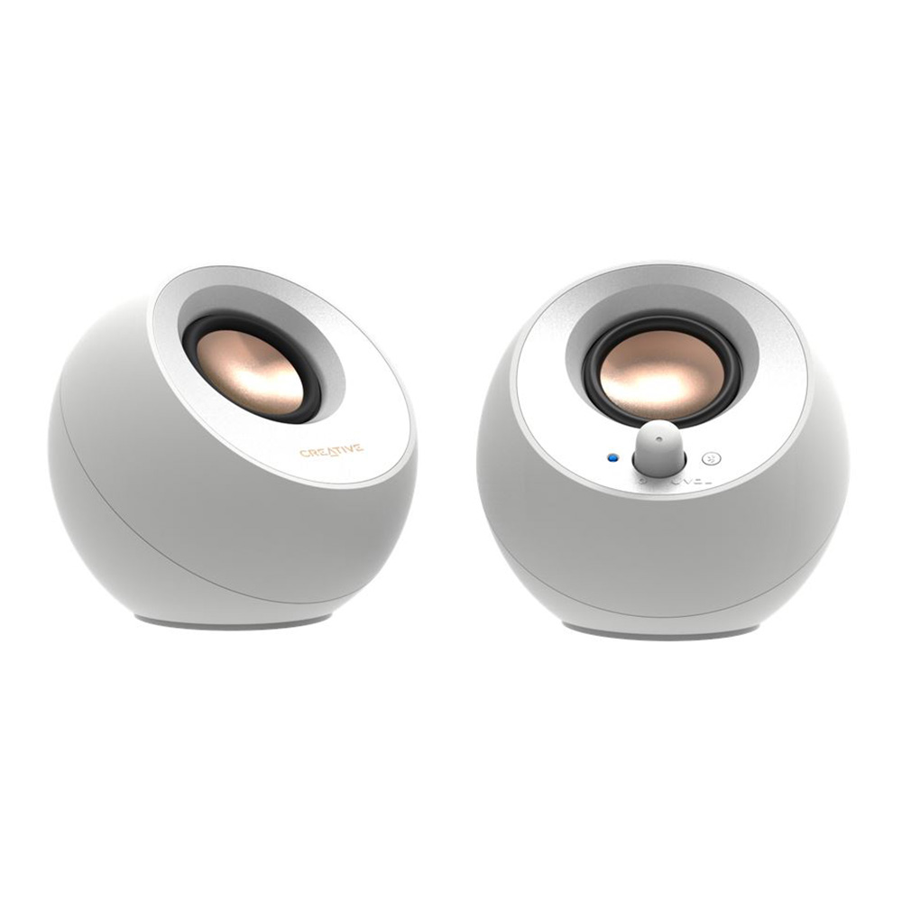 BLUETOOTH SPEAKER (ลำโพงบลูทูธ) CREATIVE PEBBLE V3 (WHITE)