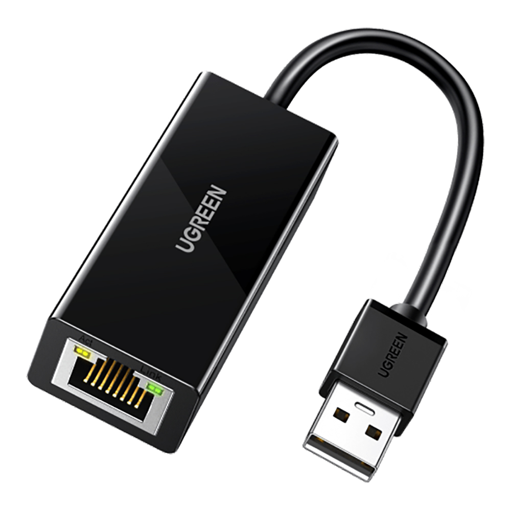 USB TO ETHERNET ADAPTER (อะแดปเตอร์อีเทอร์เน็ตแบบยูเอสบี) UGREEN USB TO ETHERNET ADAPTER RJ45 WIRED LAN ADAPTER (20254)