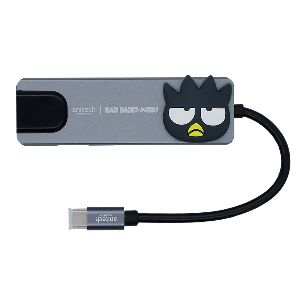 USB-C HUB (ยูเอสบีซีฮับ) ANITECH X SANRIO XO-RA401 - 4 IN 1 MULTI-DEVICE (BLACK)
