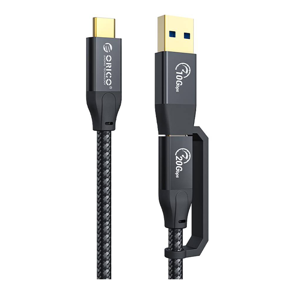 USB-C CABLE (สายยูเอสบีซี) ORICO USB-C 3.2 HIGH-SPEED DOUBLE-HEADED DATA CABLE (BLACK) (ACC32-10-BK-BP-HW)