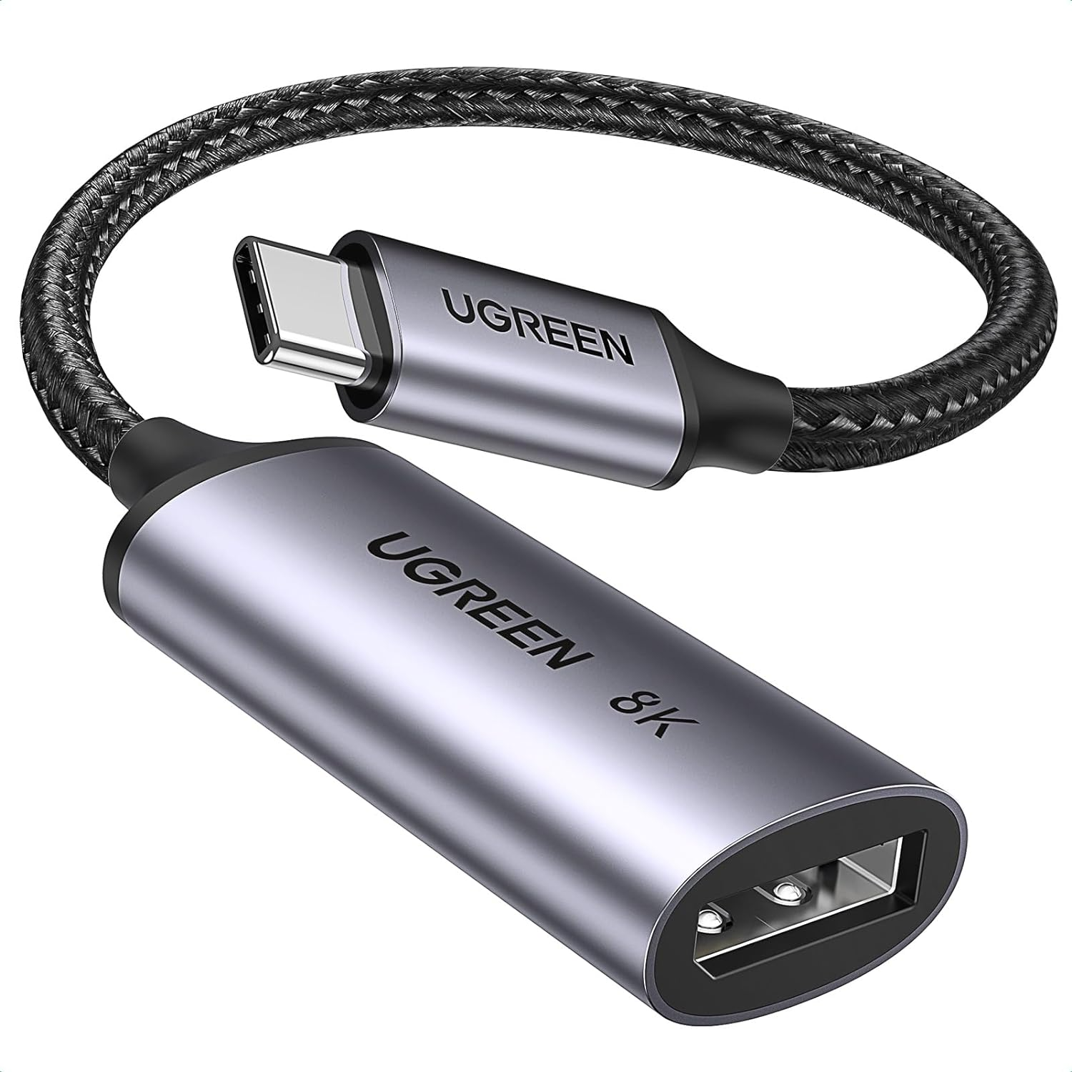 USB-C TO DP ADAPTER (อะแดปเตอร์แปลงสัญญาณภาพ) UGREEN USB-C TO DISPLAYPORT 8K CABLE (15575)