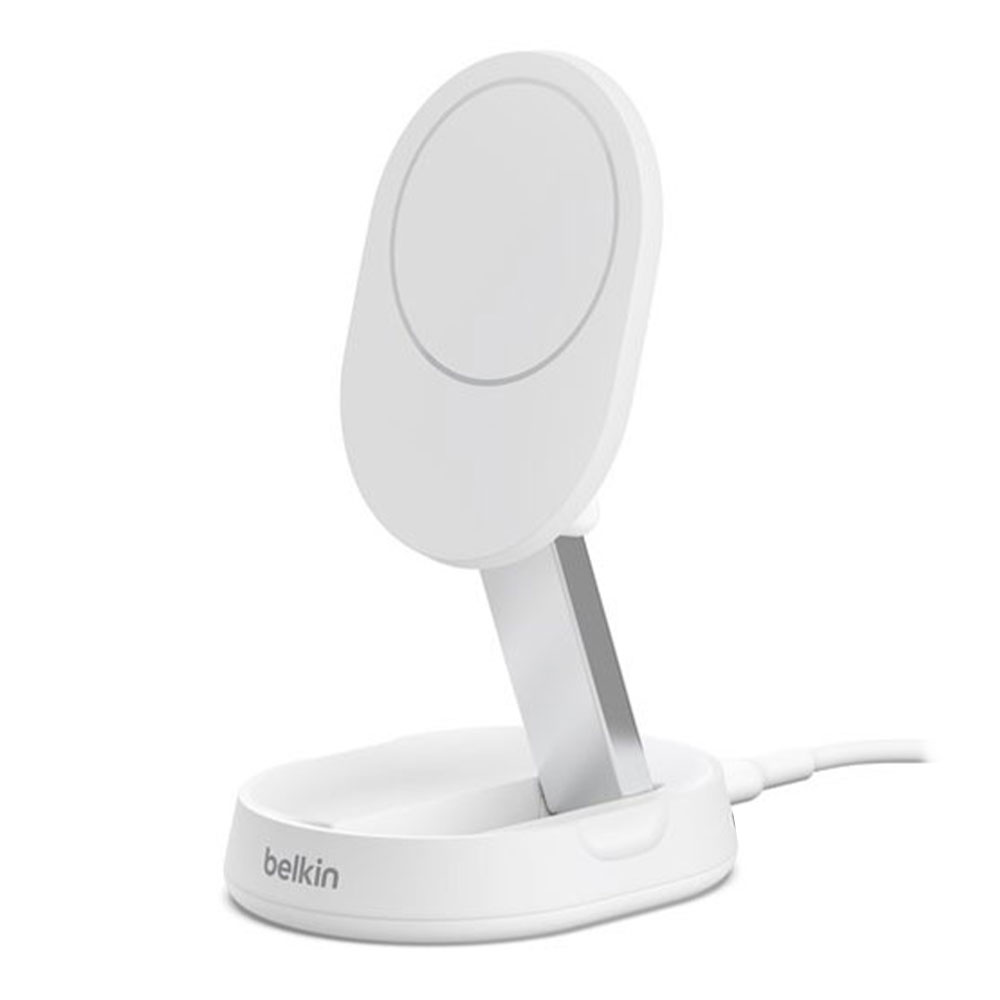 WIRELESS CHARGER (ที่ชาร์จไร้สาย) BELKIN CONVERTIBLE MAGNETIC WIRELESS CHARGING STAND WITH Qi2 15W (WIA008btWH) (WHITE)