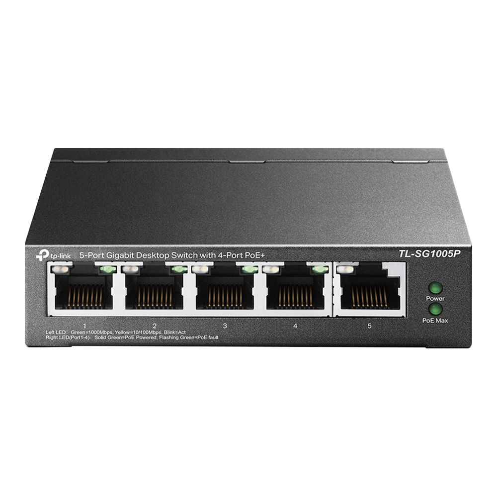 SWITCH (สวิตช์) TP-LINK TL-SG1005P V5 - 5-PORT GIGABIT DESKTOP SWITCH WITH 4-PORT POE+