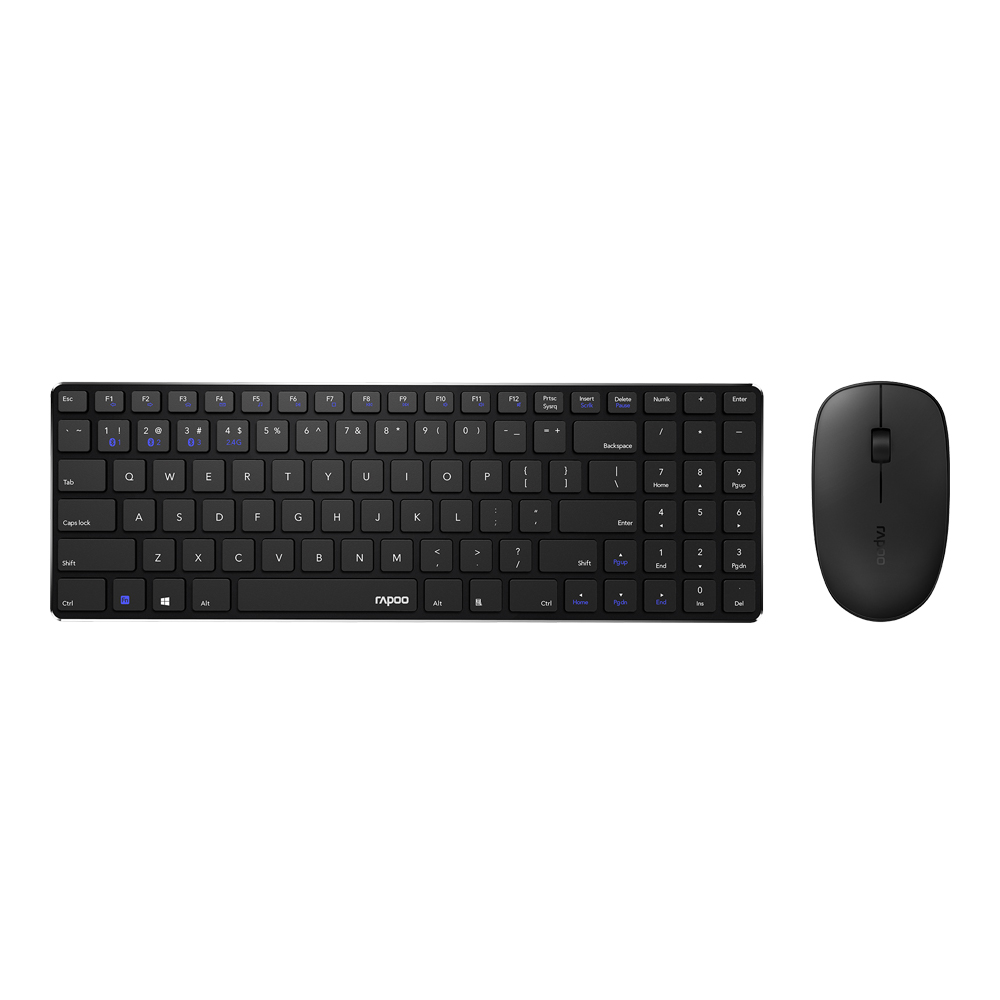 KEYBOARD & MOUSE (คีย์บอร์ดและเมาส์ไร้สาย) RAPOO 9300M (BLACK)