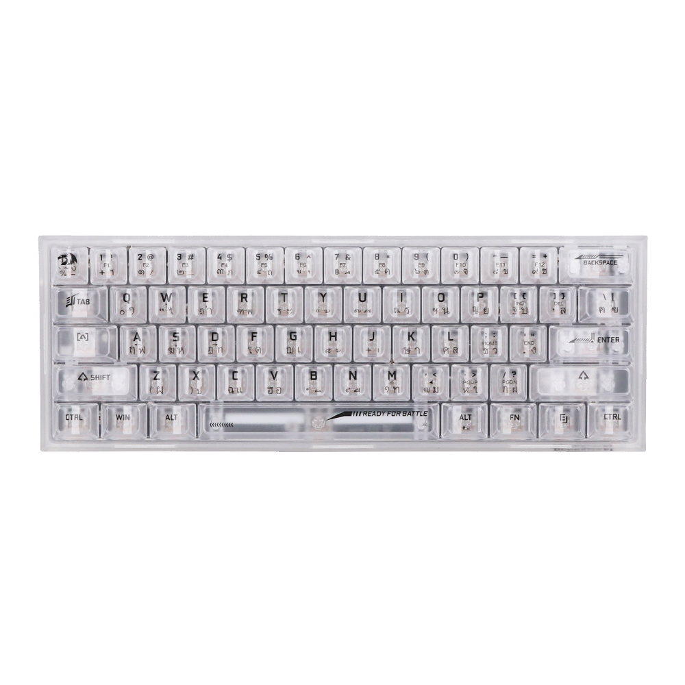 KEYBOARD (คีย์บอร์ด) REDRAGON K617CT-RGB (TRANSPARENT) (CRYSTAL SWITCH RGB EN/TH)