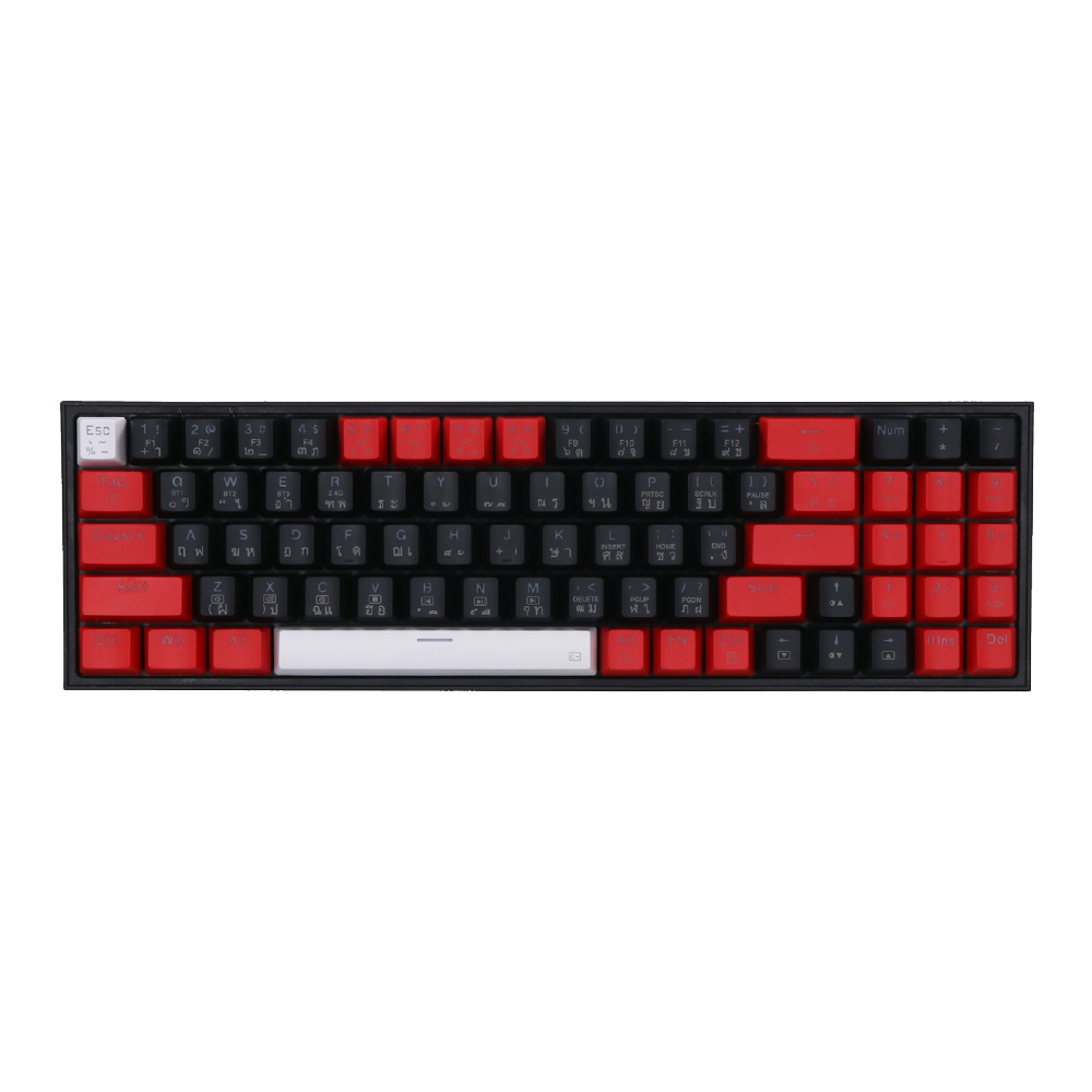 WIRELESS KEYBOARD (คีย์บอร์ดไร้สาย) REDRAGON POLLUX PRO (BLACK-RED-WHITE) (BROWN SWITCH RGB EN/TH) (K628RGB-PRO)
