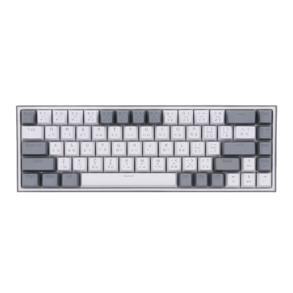 KEYBOARD (คีย์บอร์ด) REDRAGON K631 CASTOR (GREY-WHITE) (RED SWITCH RGB EN/TH)