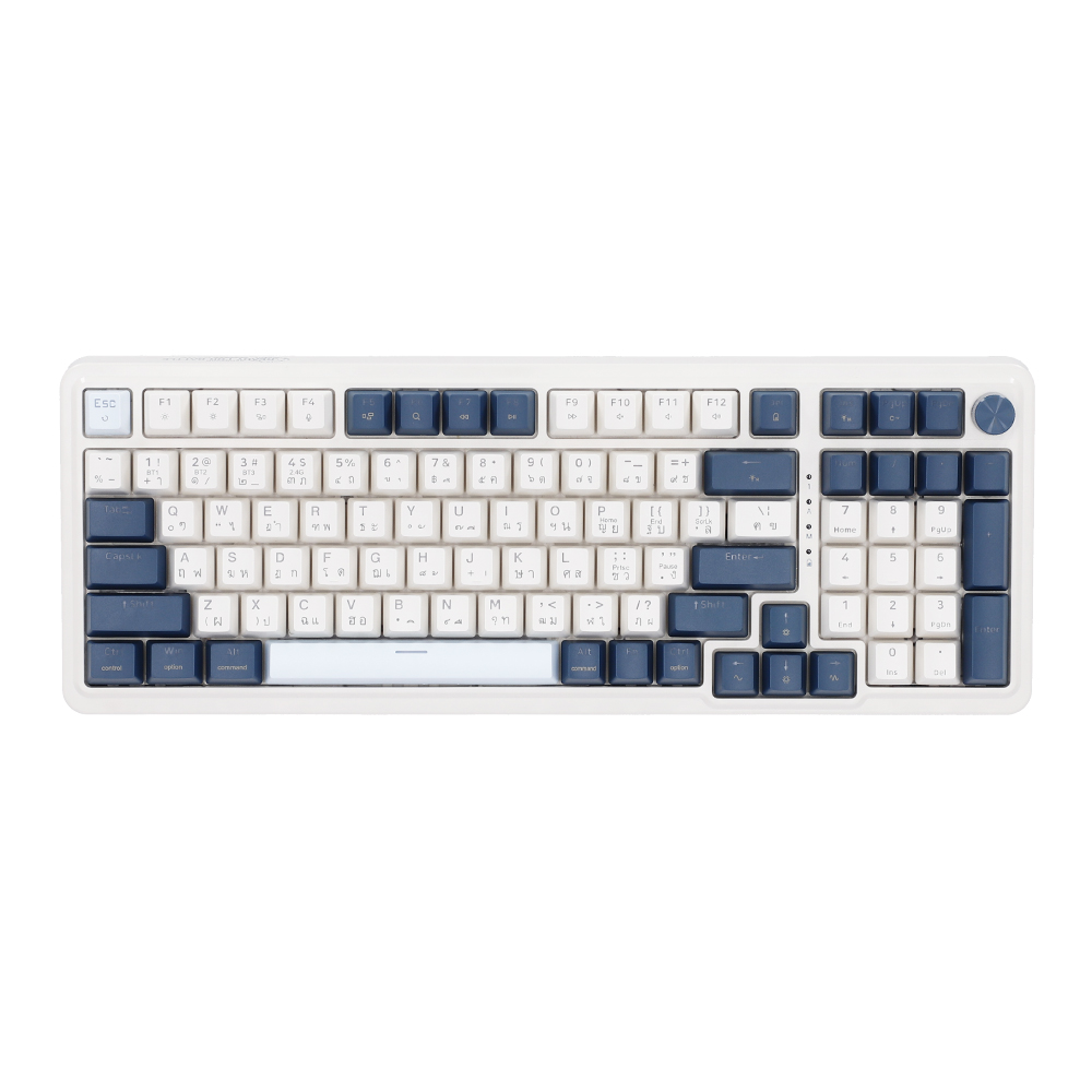 WIRELESS KEYBOARD (คีย์บอร์ดไร้สาย) REDRAGON K686 EISA PRO (WHITE-BLUE) (RED SWITCH RGB EN/TH)