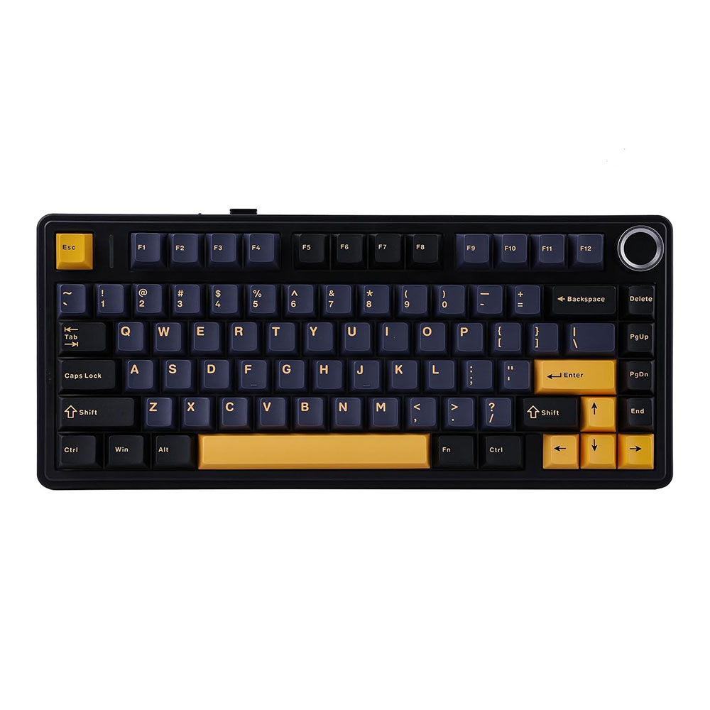 WIRELESS KEYBOARD (คีย์บอร์ดไร้สาย) AULA F75 GREY SWITCH RGB EN/TH - BLACK-DARK BLUE-ORANGE