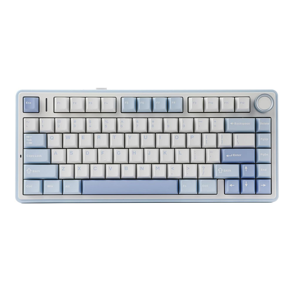 WIRELESS KEYBOARD (คีย์บอร์ดไร้สาย) AULA F75 GREY SWITCH RGB EN/TH - LIGHT BLUE-WHITE-DARK BLUE