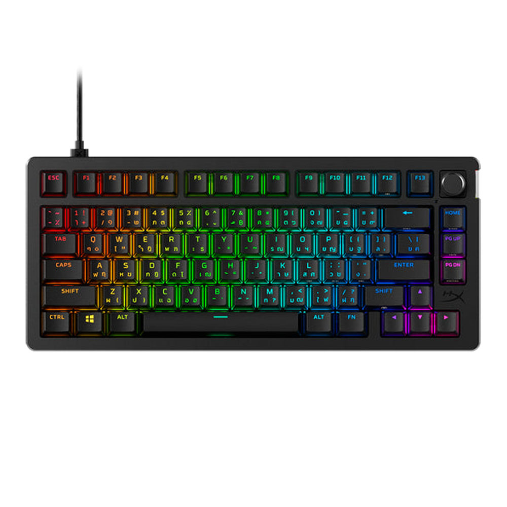 KEYBOARD (คีย์บอร์ด) HYPERX ALLOY RISE 75 (BLACK) (HYPERX LINEAR SWITCH RGB EN/TH)