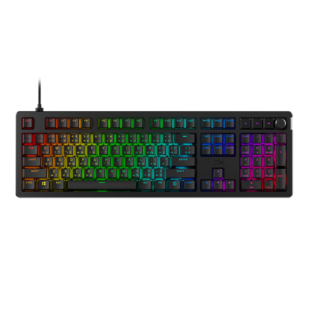 KEYBOARD (คีย์บอร์ด) HYPERX ALLOY RISE (BLACK) (HYPERX LINEAR SWITCH RGB EN/TH)