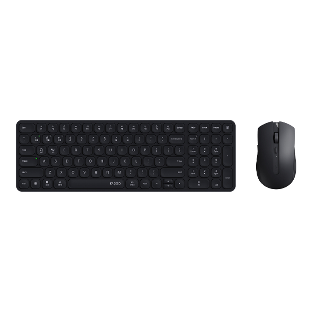 WIRELESS KEYBOARD & MOUSE (คีย์บอร์ดและเมาส์ไร้สาย) RAPOO 9350S EN/TH - DARK GREY (9350S-GY)