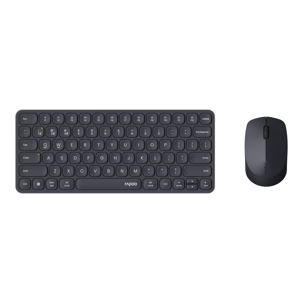 WIRELESS KEYBOARD & MOUSE (คีย์บอร์ดและเมาส์ไร้สาย) RAPOO 9010M (DARK-GREY) (9010M-GY)