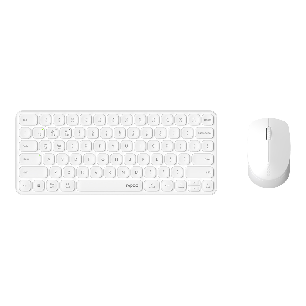 WIRELESS KEYBOARD & MOUSE (คีย์บอร์ดและเมาส์ไร้สาย) RAPOO 9010M (WHITE) (9010M-WH)