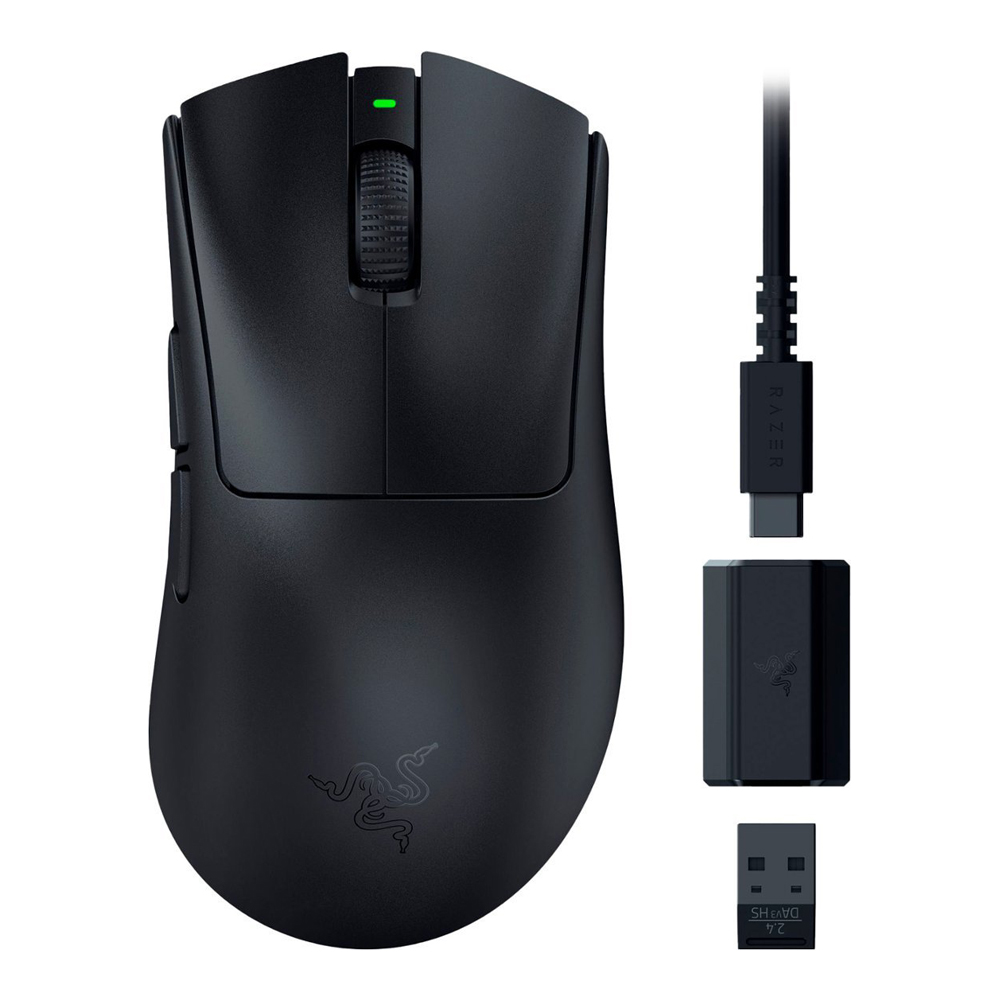 WIRELESS MOUSE (เมาส์ไร้สาย) RAZER DEATHADDER V3 HYPERSPEED (BLACK) (RZ01-05140100-R3A1)