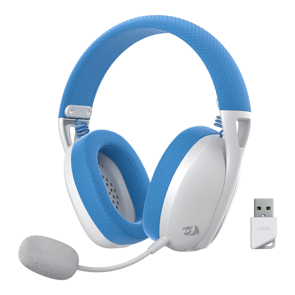 WIRELESS HEADSET (หูฟังไร้สาย) REDRAGON H848 PRO (BLUE WHITE)