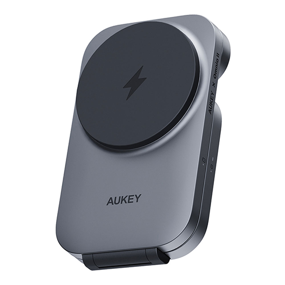 WIRELESS CHARGER (ที่ชาร์จไร้สาย) AUKEY MAGFUSION Z FOLDABLE 3 IN 1 - GRAY (LC-MC312)