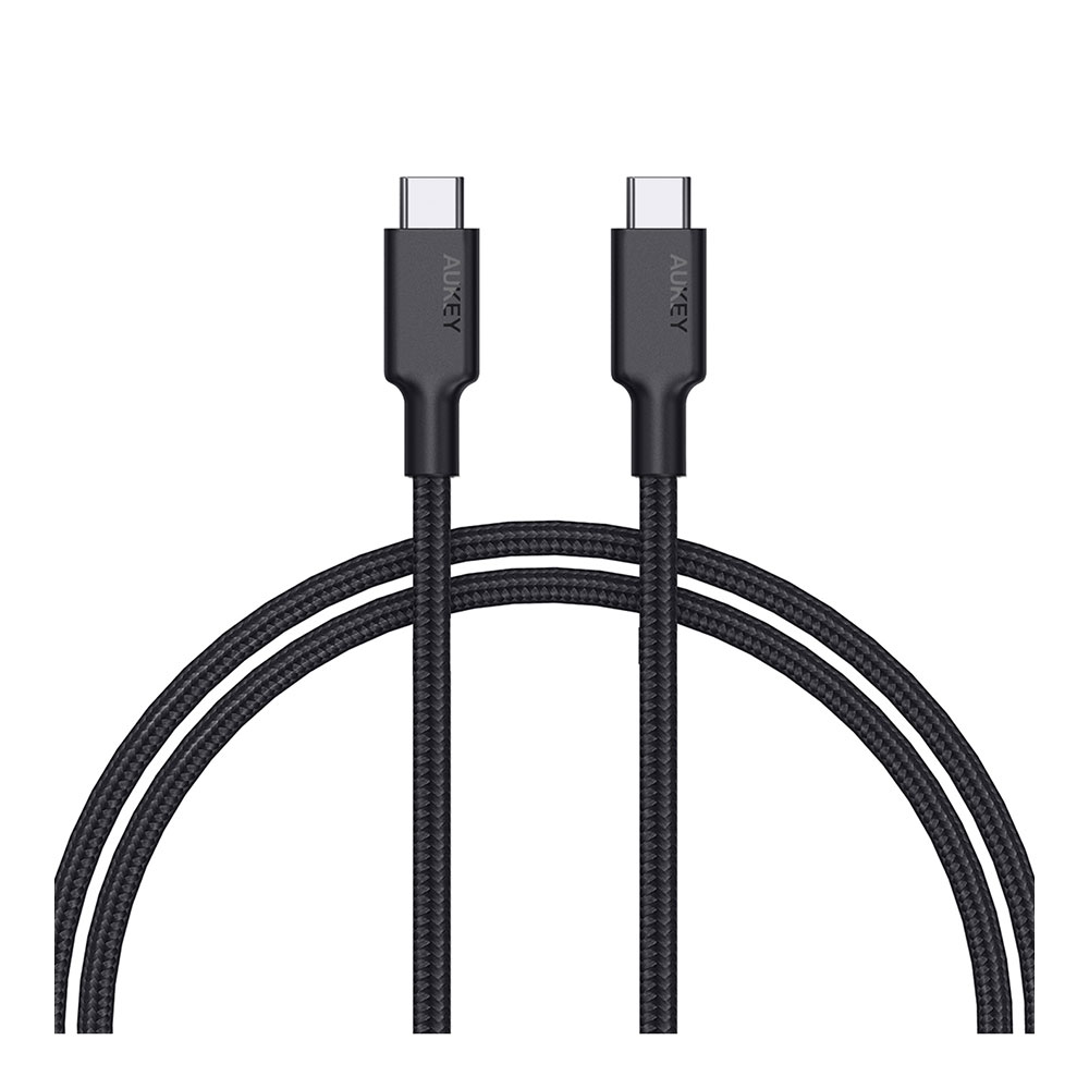 CHARGER CABLE (สายชาร์จ) AUKEY USB-C TO USB-C GEN 2 (CB-CD21)  WITH E-MARKER 100W USB 3.1 GEN 2TYPE-C TO TYPE-C (BLACK)