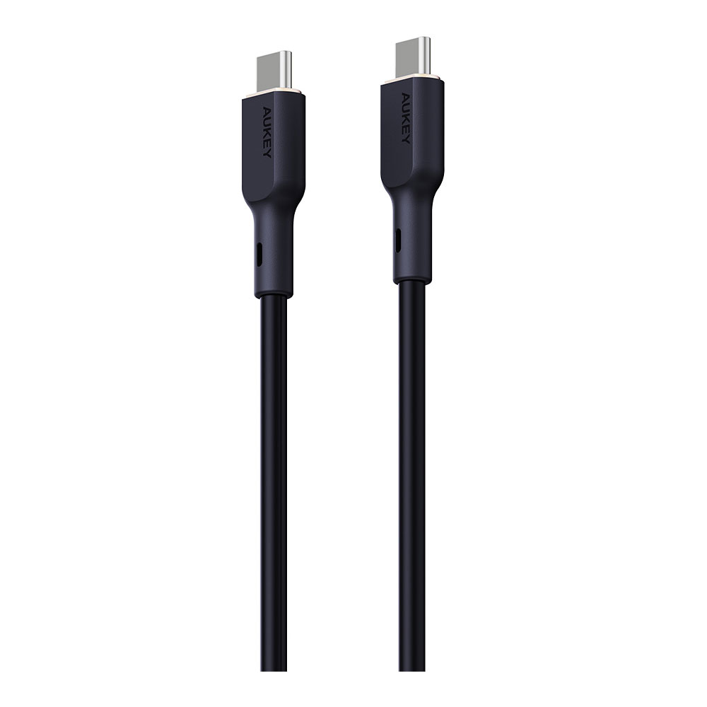 CHARGER CABLE (สายชาร์จ) AUKEY CIRCLET USB-C TO USB-C 240W SILICONE CABLE (CB-SCC241) 1 M. (BLACK)