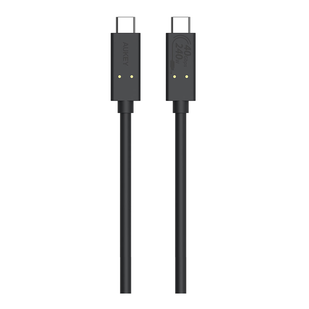 CHARGER CABLE (สายชาร์จ) AUKEY HYPER LINK USB4 GEN2 USB-C TO USB-C 240W (CB-TCC241) 0.8 M. (BLACK)