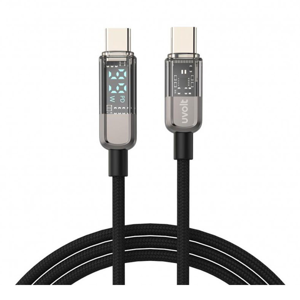 CHARGER CABLE (สายชาร์จ) UVOLT BRAIDED USB-C TO USB-C (WC-108C) 1.2M