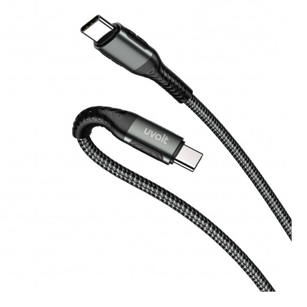 CHARGER CABLE (สายชาร์จ) UVOLT BRAIDED USB-C TO USB-C (WC-104C) 1.2M